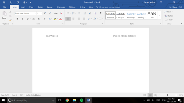 Screenshot of the same screen. Blank. Except the words “EnglWrit 112” on the top left.