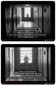 Two screenshots from Youtube. The top image depicts the person from Figure 2 in silhouette farther down the hall in front of a window. The bottom image is a zoomed in image of the silhouetted person down the hall.