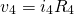 \begin{equation*}  v_{4} =i_{4}R_{4} \end{equation*}