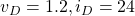 v_{D}=1.2, i_{D}=24