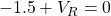 -1.5 + V_{R} = 0