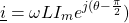 \begin{equation*}    \underline{i}=\omega L I_{m}e^{j(\theta-\frac{\pi}{2}})\=\omega L I_{m}e^{j\theta}e^{-j\frac{\pi}{2}} \end{equation*}