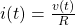 i(t)=\frac{v(t)}{R}