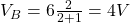 V_{B}=6\frac{2}{2+1}=4V