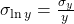 \sigma_{\ln y} = \frac{\sigma_y}{y}