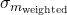 \sigma_{m_{\rm weighted}}