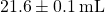 21.6 \pm 0.1 \, \mathrm{mL}