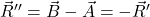 {\vec{R}^{\prime\prime}=\vec{B}-\vec{A}=-\vec{R}^{\prime}}