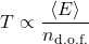 \[T \propto \frac{\langle E \rangle}{n_{\rm d.o.f.}}\]