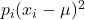 p_i(x_i-\mu)^2