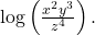 \,\mathrm{log}\left(\frac{{x}^{2}{y}^{3}}{{z}^{4}}\right).