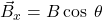  {\vec{B}_x=B \cos\:\theta}