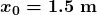 \boldsymbol{x_0=1.5\textbf{ m}}