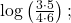 \mathrm{log}\left(\frac{3\cdot 5}{4\cdot 6}\right);\,