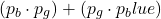 \[\left( p_b \cdot p_g \right) + \left(p_g \cdot p_blue \right)\]