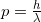  p = \frac{h}{\lambda} 